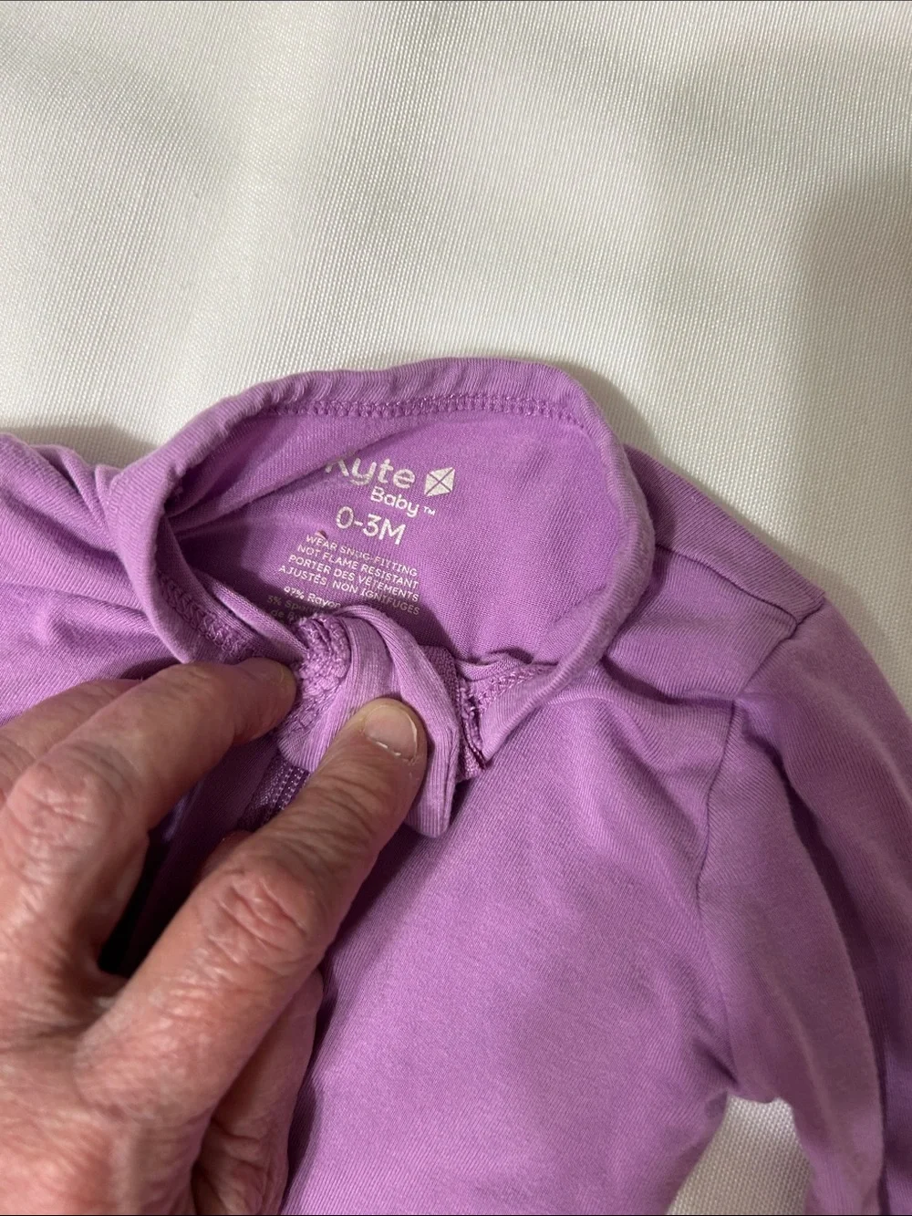Kyte BABY zip footed sleeper, 0-3 mo color is Poi